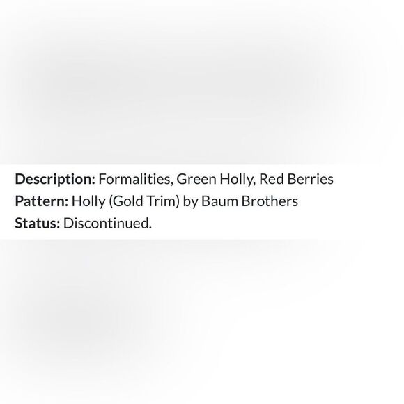 Formalities Baum Bros Holly Collection Festive Design 4 Salad Dessert Plates